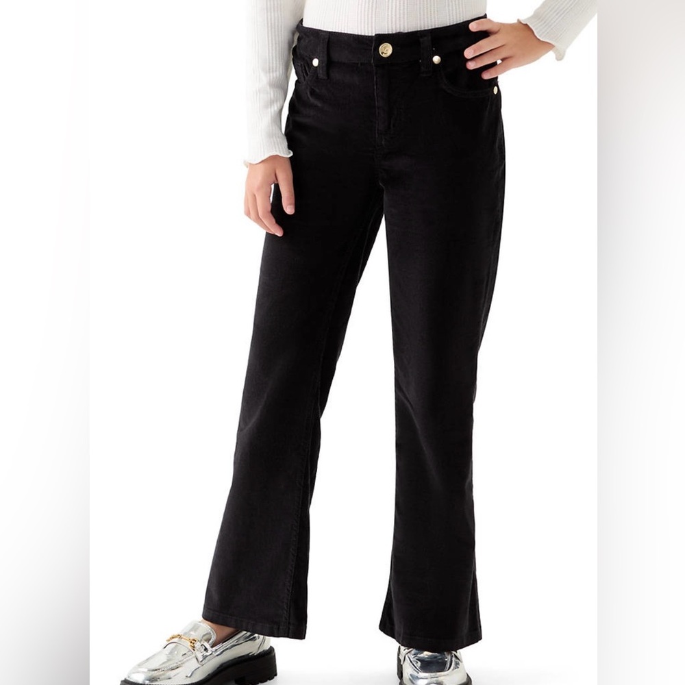 Crown & Ivy Girls Sz 16 Stretch Corduroy Flare Pants Adjustable Waist